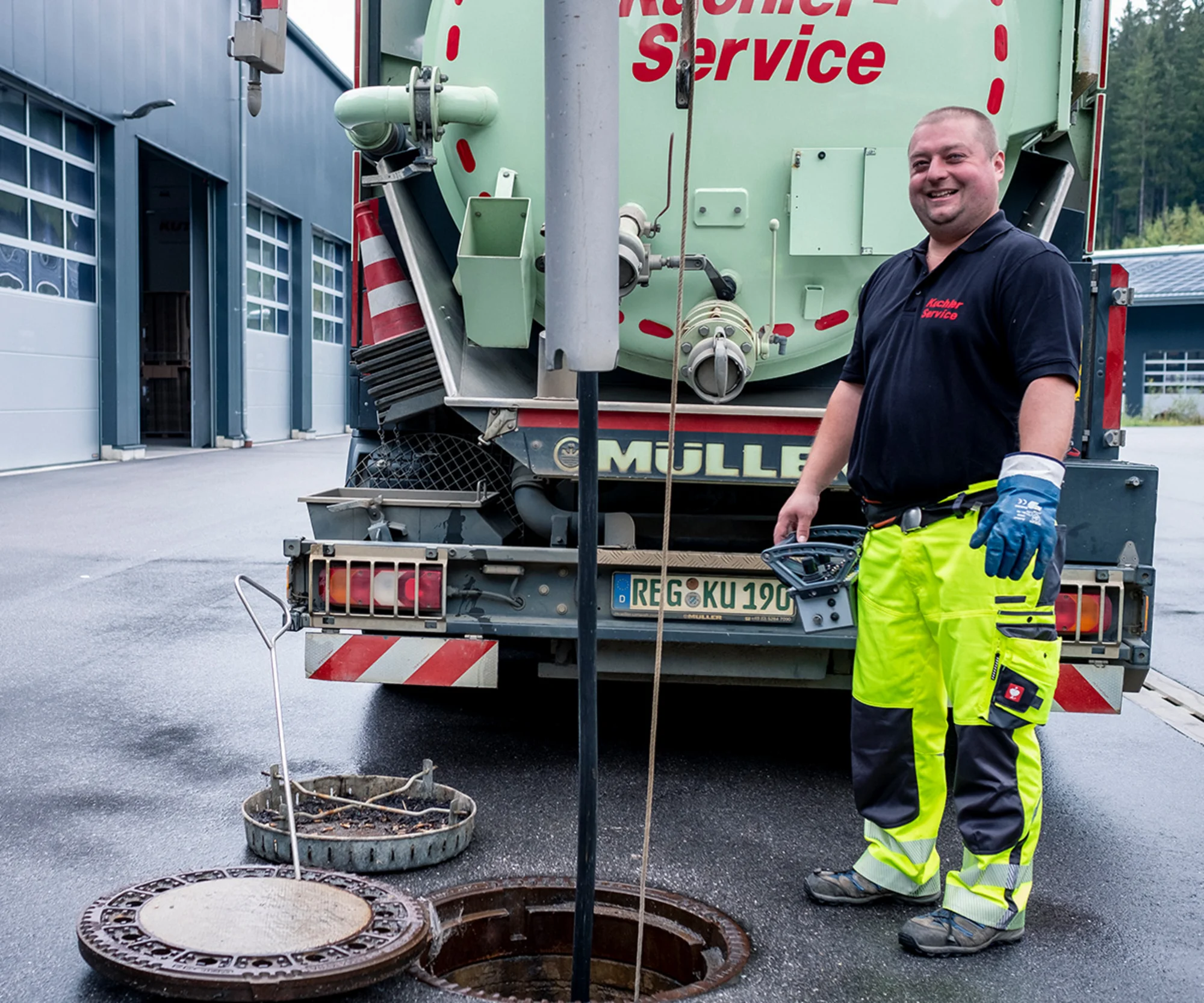 Ablauf einer Kanalreinigung in Bad Schussenried